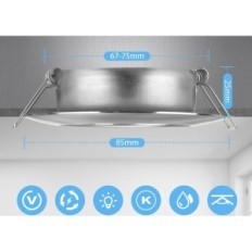 Használt Rotary LED fényszórók 12 db 6W IP44 fürdőszobához 3 fokozatú hő fehér 3000K