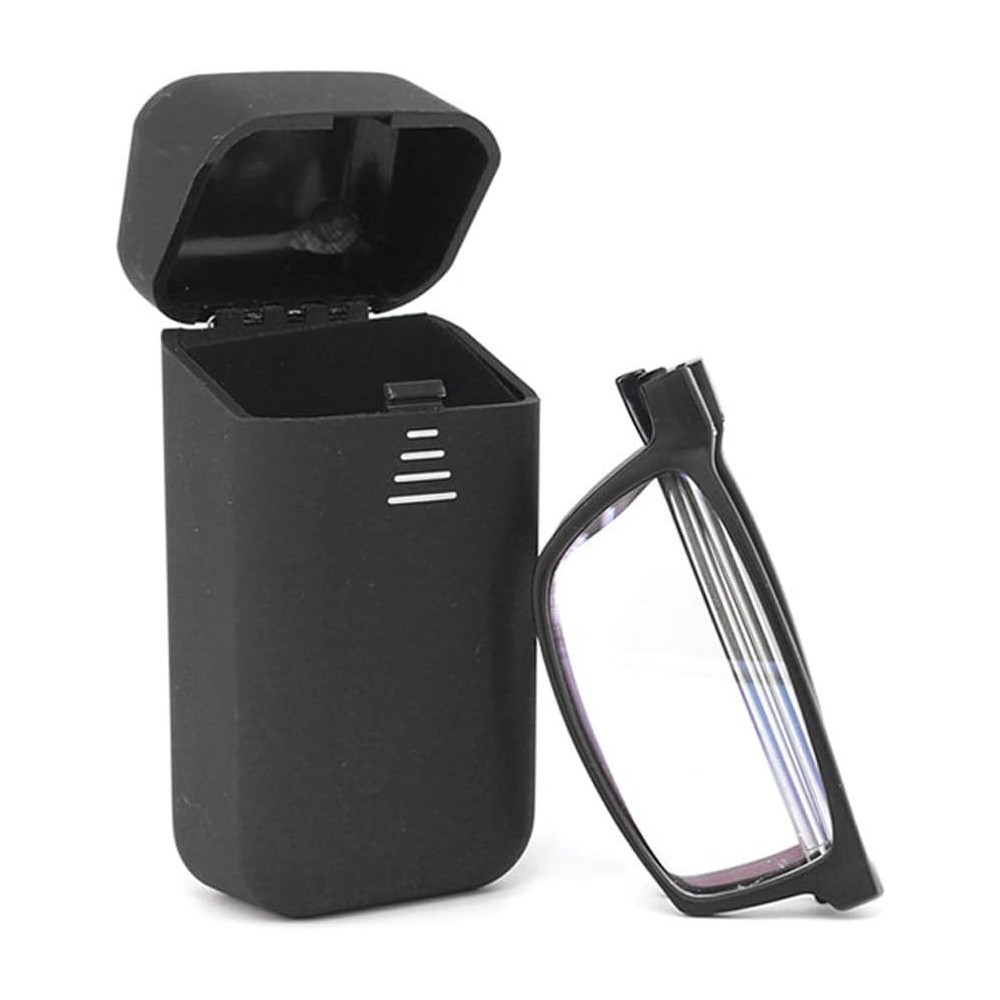Folding Kokobin Reading Glasses med Blå Light Filter Black +1,5 Travel Case
