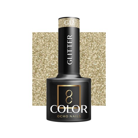 OCHO NAILS Hybrid nagellack glitter G12 - 5 g — framsida