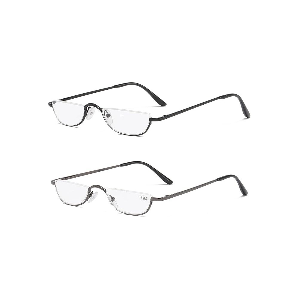 Sklenice na čtení Kokobin Crescent Metal +2.5 Černé a šedé 2 páry