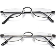 Occhiali da lettura Kokobin Crescent Metal +2.5 Black and Grey 2 paia