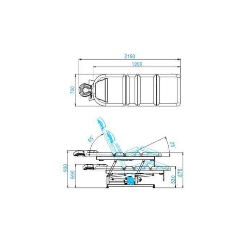 Lit de massage électrique AZZURRO 693a 1 moteur blanc