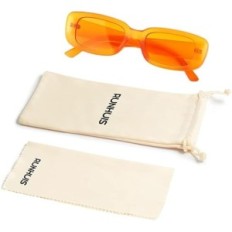Retro Rectangular Sunglasses Runhuis Unisex Small Square Vintage