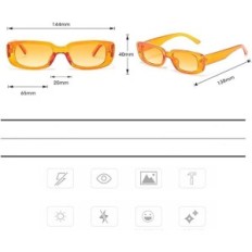 Okulary przeciwsłoneczne retro prostokątne RUNHUIS unisex małe kwadratowe vintage