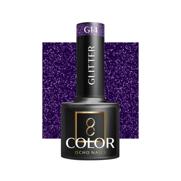 OCHO NAILS Hibrid körömlakk glitter G14 - 5 g — elölnézet