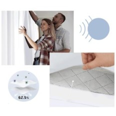 Brukt Drømming Dreaming Curtains Dance White Acoustic 132x240cm 2 stk