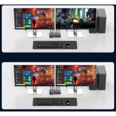 KVM TJCXELE 4K120Hz HDMI 2XPC 2xmonitor HDMI 3.0 Switch med deskontroller