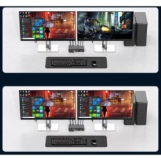 KVM TJCXELE 4K120HZ HDMI 2XPC 2xMonitor HDMI 3.0 -kytkin, jossa on vastaanottoohjain