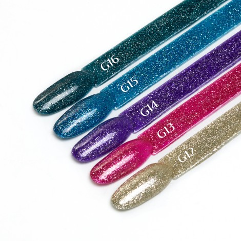 OCHO NAILS Hybrid nail polish glitter G14 -5 g — close-up