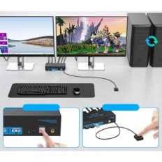 KVM AILVLVNG 4K120Hz HDMI 2XPC 2xmonitor 8K60Hz USB 3.0 Switch med 2 USB-kabler