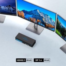 Lüliti KVM AILVLVNG 3 PC 3 Monitorid 2x DisplayPort + HDMI 8K60Hz 4K144Hz USB 3.0