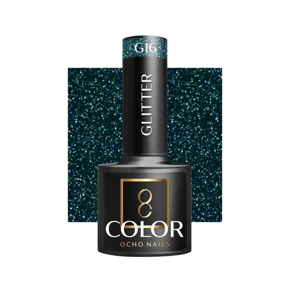 OCHO NAILS Hibrid körömlakk glitter G16 - 5 g — elölnézet