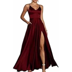 Dress da donna Ecdahicc Satynyne Sera Cocktle con Panini V / Hi-Neck Dimensioni S