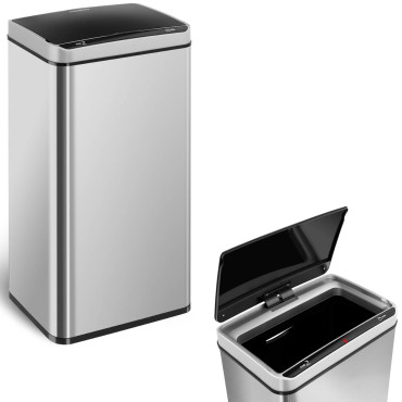 Cesta de lixo não contato automático com faixa de sensor de movimento 20 cm 70 l