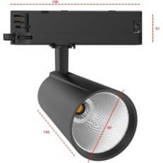 30w 3-φάση 3-φάση προβολέας σιδηροτροχιάς 4000K λευκό ουδέτερο μαύρο