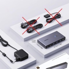 Usado / Incomplete USB-C KVM UGreen CM732 2XPC 2xmonitório