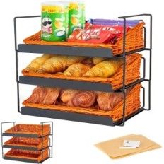 Cesta de vime para frutas de pão e legumes para cozinha 3-horizontal Odoxia