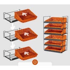 Cestino di vimini per frutta e verdura del pane per la cucina 3-orizzontale Odoxia