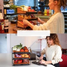 Cestino di vimini per frutta e verdura del pane per la cucina 3-orizzontale Odoxia