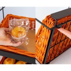 Wicker Basket for Bread Fruit and Vegetables for Kitchen 3-Horizontal Odoxia