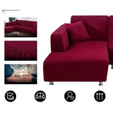 Ufuldstændig dækning for L. Lydevo 3 + 4OS hjørne sofa. rødvin