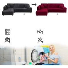 Ufuldstændig dækning for L. Lydevo 3 + 4OS hjørne sofa. rødvin