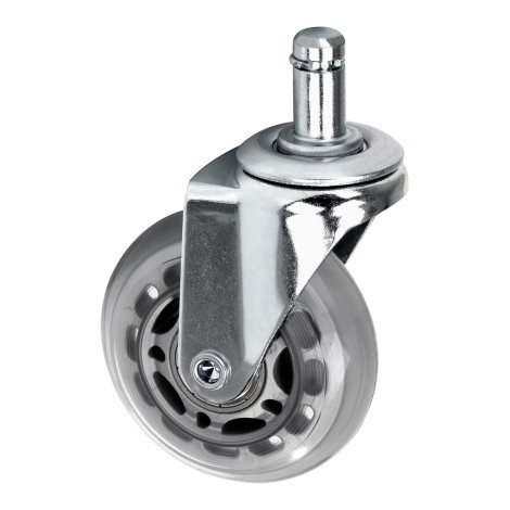 Set da 5 ruote argentate Roll Speed per sgabelli a pressione