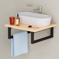 Wall bracket for shelves and washbasins MORDX 40B-4P black metal 40 cm 4 pcs.