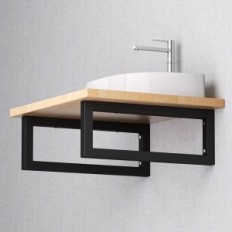 Support mural pour étagères et lavabos Mordx 40B-4P noir en métal noir 40 cm 4 pcs.