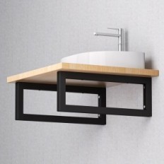 Support mural pour étagères et lavabos Mordx 40B-4P noir en métal noir 40 cm 4 pcs.