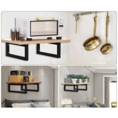 Support mural pour étagères et lavabos Mordx 40B-4P noir en métal noir 40 cm 4 pcs.