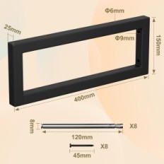 Wall bracket for shelves and washbasins MORDX 40B-4P black metal 40 cm 4 pcs.