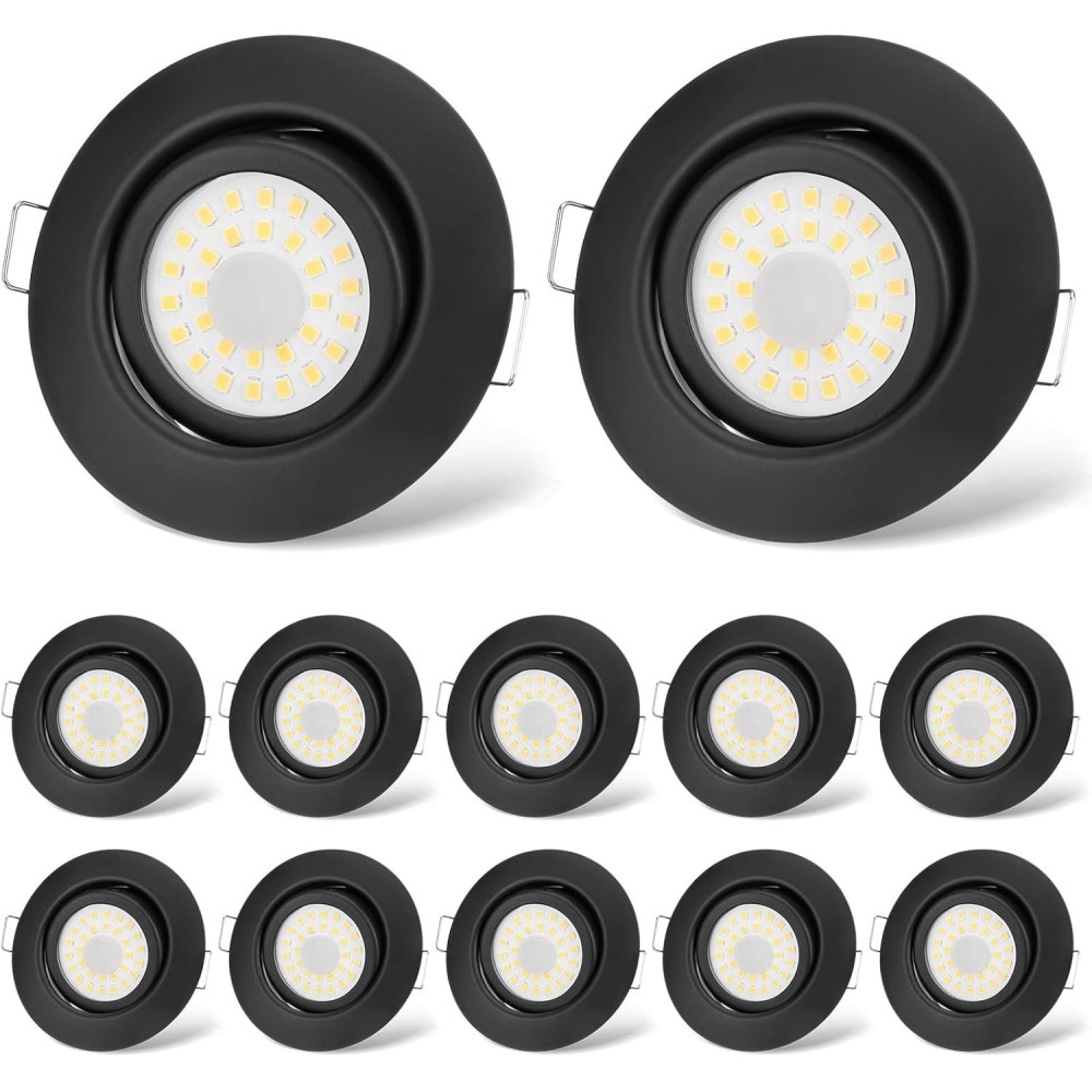 LED-LED-LED 6W 230V CLOKSH C006 Schwarz Warm 3000K 12 PCs.