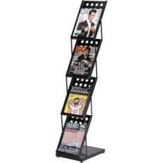 Stand per cataloghi pieghevoli Wetiung 4 tasche con borsa nera