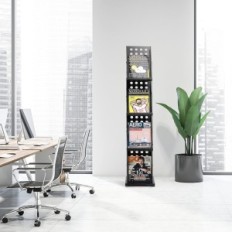 Stand per cataloghi pieghevoli Wetiung 4 tasche con borsa nera