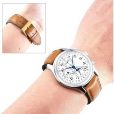 Watch leather strap 18-16mm Unisex Binlun oiled fast clasp