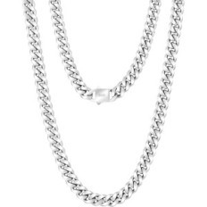 Herenketen KRKC & CO 8-14mm roestvrij staal Zilver 925 55.9cm