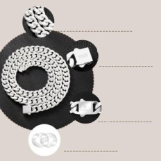 Vīriešu ķēde Krkc & Co 8-14mm nerūsējošā tērauda sudrabs 925 55.9cm