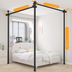 Függöny keret és állítható bar fúrás nélkül 280x317cm fekete nappali és hálószoba