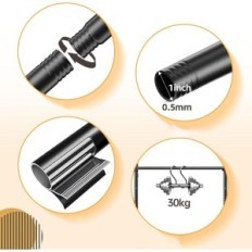 Ekranas su rėmeliu ir strypu reguliuojamas be gręžimo 280x317cm juoda svetainė ir miegamasis