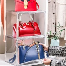 Organizador para sacos Linyapry 4 pcs. Caixas acrílicas com portas magnéticas empilhadas