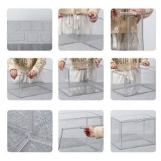 Organizador para bolsas Linyapry 4 PCS. Cajas de acrílico con puertas magnéticas apiladas