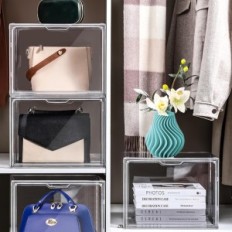 Organizer for bags LinyAPRY 4 pcs. Acrylic boxes with stacked magnetic doors