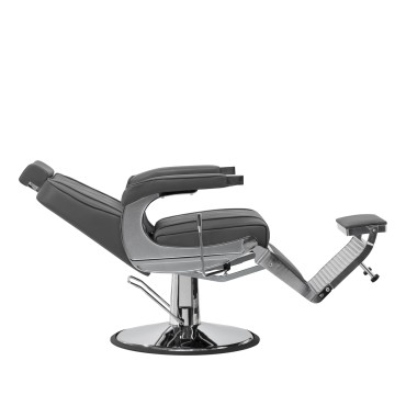 Cadeira de barbeiro Hair System BM88066 cinza — vista lateral