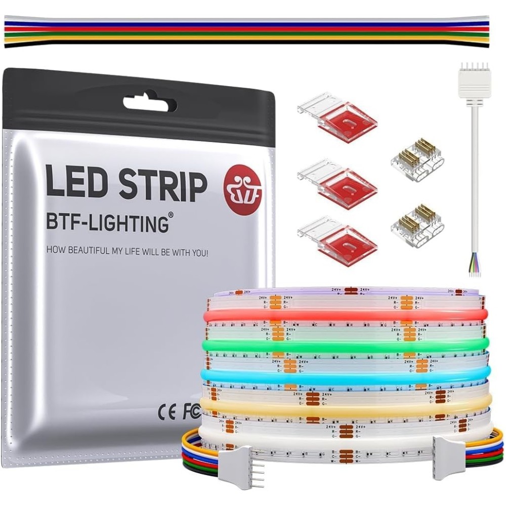 LED BTF-valaistus FCOB RGBCCT 5m 960 LED / M DC24V IP30 Multicolor