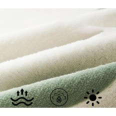 Flannel bedding 135x200 4-piece Covebett white with green hearts