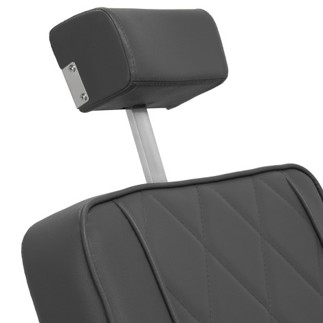 Fauteuil de barbier Hair System BM88066 gris avec levage hydraulique — gros plan tête