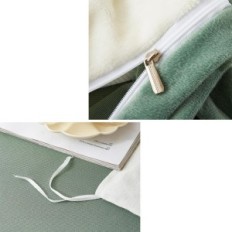 Flannel sängkläder 135x200 4-bitars covebett vit med gröna hjärtan