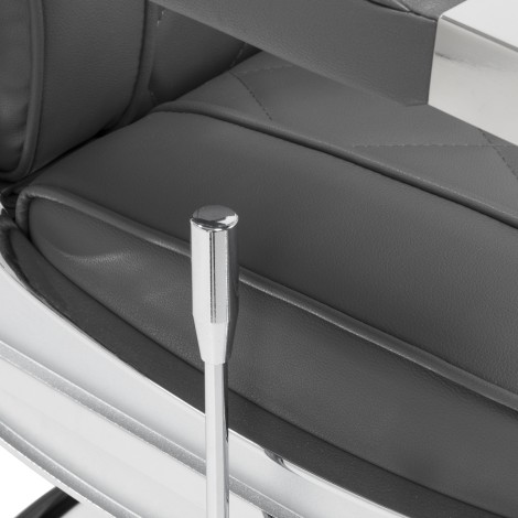 Poltrona da Barbiere Hair System BM88066 grigia — primo piano della seduta