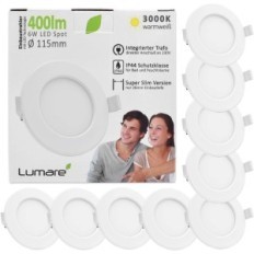 LED priekinis žibintas LUMINY 6W IP44 3000K WHITE SET 9 vnt.